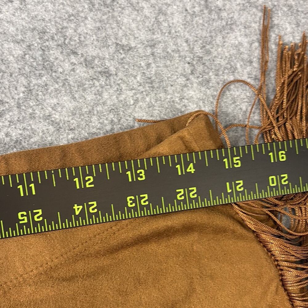 Bear Dance Camel Brown Faux Suede Fringe Flared Pants Women's L cowgirl - Picture 4 of 7